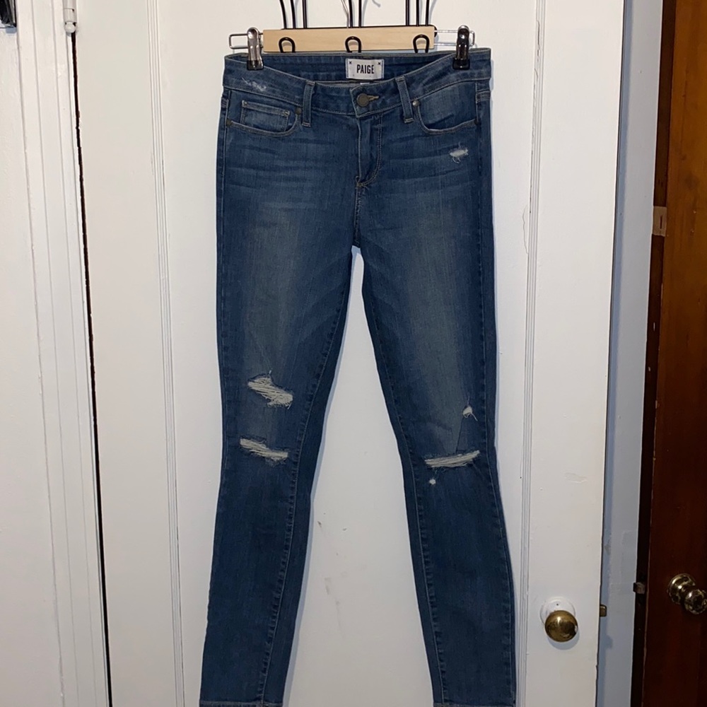 PAIGE Verdugo Ankle distressed denim jeans